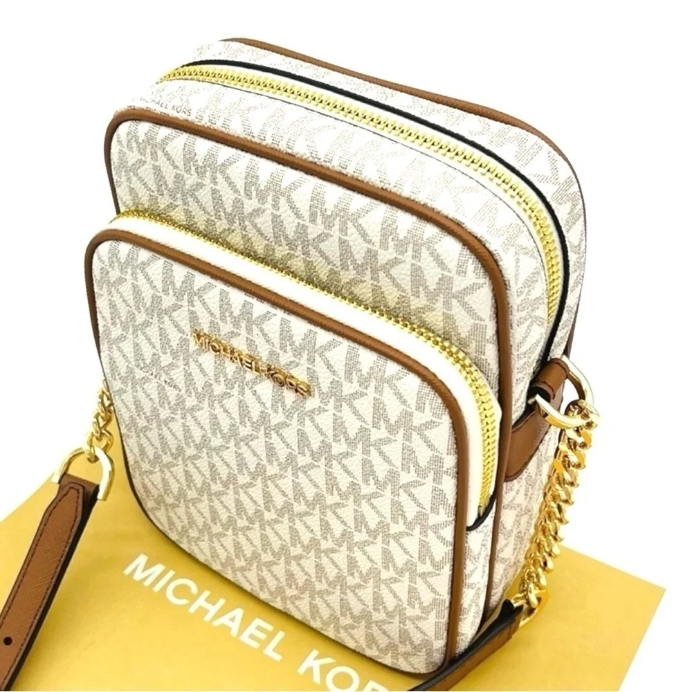 Michael Kors Medium NS Chain XBody Bag Vanilla/Brown (NWT)